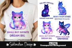 Small But Infinite Dream Big Galaxy Cat Cute Graphic Design Product Image 1