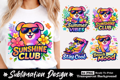 Sunshine Club Dog Summer Sublimation Design Product Image 1