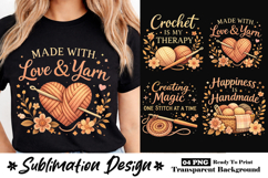 Made With Love and Yarn Cozy Crochet Sublimation Product Image 1