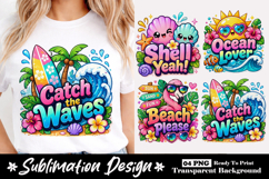 Catch The Waves Summer Sublimation Design Product Image 1