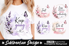 Watercolor butterfly with positive quotes sublimation design Product Image 1