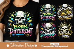 Born Different Color Splash Skull Graphic Design Product Image 1
