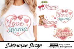 Love Mama Heart Bow Cute Mother’s Day Design Product Image 1