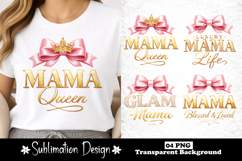 Mama Queen Mother’s Day Sublimation Design, Luxury Gold Mom Product Image 1