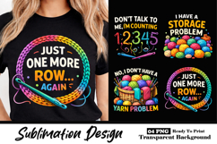 Just One More Row Knitting Funny Yarn Lover Design Product Image 1