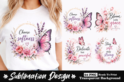 Watercolor butterfly with positive quotes sublimation design Product Image 1