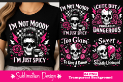 Spicy Attitude Skull Girl Sublimation Design Bundle PNG Product Image 1