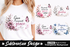 Watercolor butterfly with positive quotes sublimation design Product Image 1