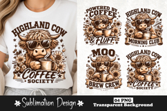 Highland Cow Coffee Society Vintage Western Coffee PNG Product Image 1
