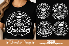 No Rules Just Vibes Skeleton T-Shirt Design Product Image 1