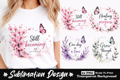 Watercolor butterfly with positive quotes sublimation design Product Image 1