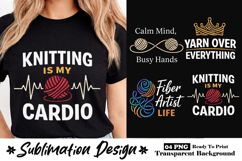 Knitting Is My Cardio Funny Knitting Lover Sublimation Product Image 1