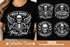 Wild Mind Free Soul Skeleton Wings Graphic Design Product Image 1