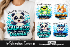 Peace &amp; Positivity Animal Quotes Sublimation Design Product Image 1