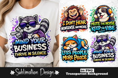 Funny Animal Attitude Quotes Sublimation Design Product Image 1