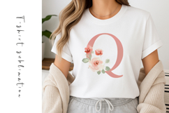 Alphabet, Letters, Monogram, pink flowers Product Image 3