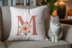 Alphabet, Letters, Monogram, pink flowers Product Image 4