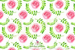 Spring Seamless Pattern, watercolor flowers and greenery 008 Product Image 2
