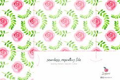 Spring Seamless Pattern, watercolor flowers and greenery 008 Product Image 3