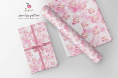 Macaron Seamless Pattern /pink watercolor, dessert 057 Product Image 4