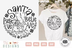 Believe in Santa svg, Santa feet doodle svg Product Image 1