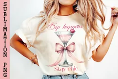 Coquette Pink Martini PNG,Cocktail png, Sublimation Design. Product Image 2