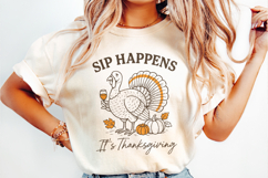 Thanksgiving Turkey Quote Clipart | Retro Fall PNG SVG Product Image 2