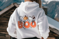 Sip Sip Boo SVG Halloween Quotes T-shirt PNG Design Product Image 4