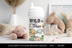 Wild And Three Girls Safari Animal 12 oz Sippy Cup Wrap Product Image 2