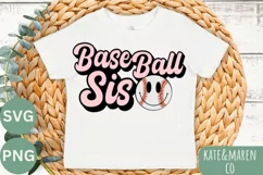 Baseball Sis SVG | Baseball Sister PNG | Retro Sublimation Product Image 2