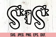 Sister Saurus SVG - Dinosaur Birthday Clipart - Sis Dino PNG Product Image 5