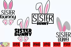 Sister Bunny SVG | Easter Sister SVG | Sister SVG | Easter Product Image 2