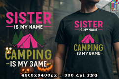 Sister Camping PNG Funny Outdoor Adventure Quote