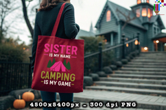 Sister Camping PNG Funny Outdoor Adventure Quote
