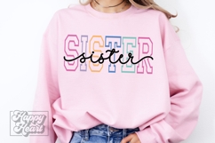 Sister Varsity Script Pastel - Big Sister - Established SVG Product Image 2