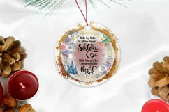 Side By Side or Miles Apart Sister Ornament I Sister Christmas Sublimation 