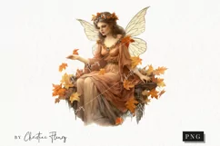 Watercolor Autumn Fairy Clipart | Watercolor Fall PNG Product Image 1