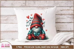 Valentine Gnome with suspenders, plaid shirt, and knit hat Product Image 4