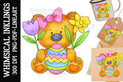 Sitting Easter Bear Sublimation Clipart Product Image 1