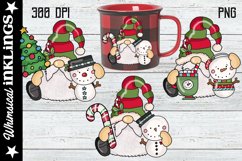 Sitting Santa Gnomes Love Snowmen Cocoa Sublimation Clipart Product Image 1