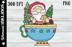 Sitting Santa Teacup-Christmas Sublimation Clipart Product Image 1