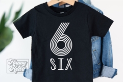 6th Birthday Girl SVG - 6th Birthday Retro - Six Birthday Product Image 1