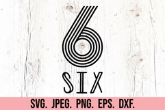 6th Birthday Girl SVG - 6th Birthday Retro - Six Birthday Product Image 5