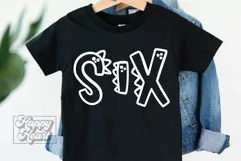 6th Birthday Boy Dinosaur SVG - Six Dinosaur Shirt Clipart Product Image 3