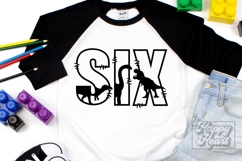 6th Birthday Boy Dinosaur SVG - Six Dinosaur Shirt PNG Product Image 5