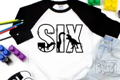 6th Birthday Boy Dinosaur SVG - Six Dinosaur Shirt PNG Product Image 5