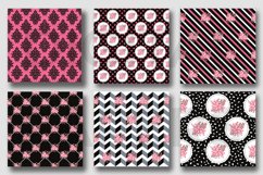 Pink and Black Shabby Chic Floral Digital Papers Product Image 4