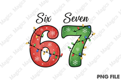 Six Seven 6 7 Christmas Xmas Meme PNG Product Image 1