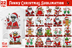 Funny Six Seven sublimation | Cool Santa and animals clipart Product Image 1