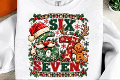 Six Seven Christmas Funny 6 7 Reindeer & Gingerbread Holiday Product Image 2